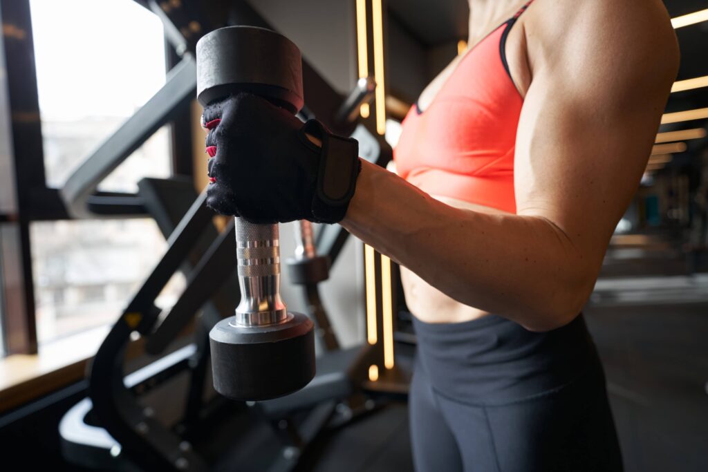 Benefits of strength training, multiple women flexing their muscles.